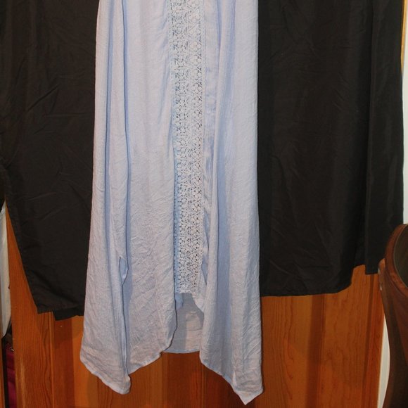 Pale Blue Maxi Dress with Beautiful Neckline - Picture 3 of 5